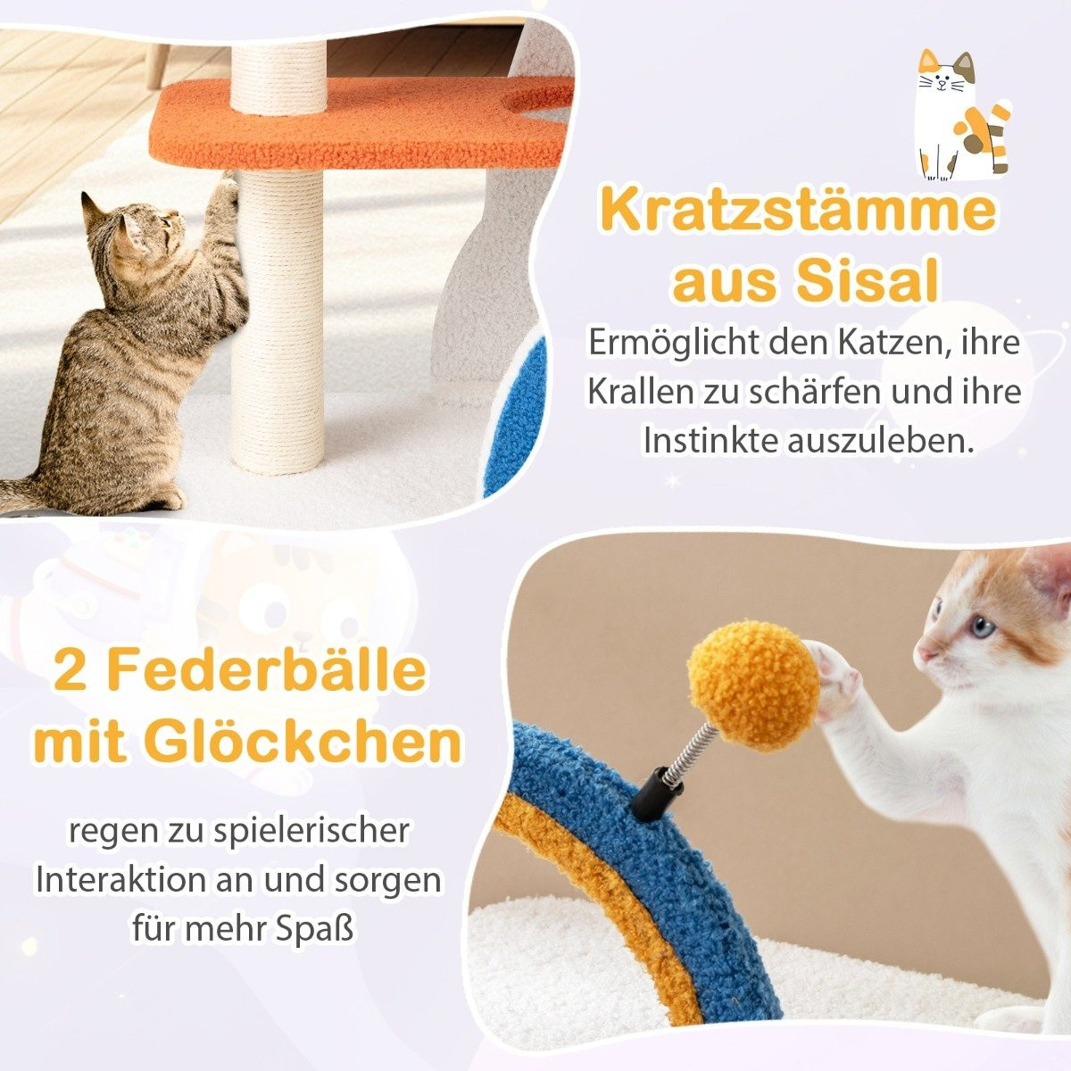 Scratching post with UFO platform & sisal scratching posts Cat scra...