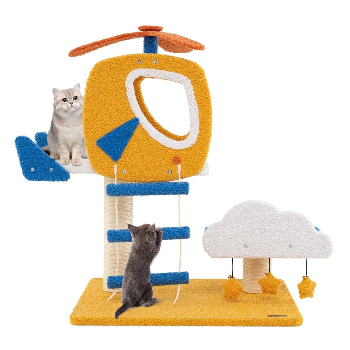 Cat scratching post with helicopter platform & scratching post & ju...