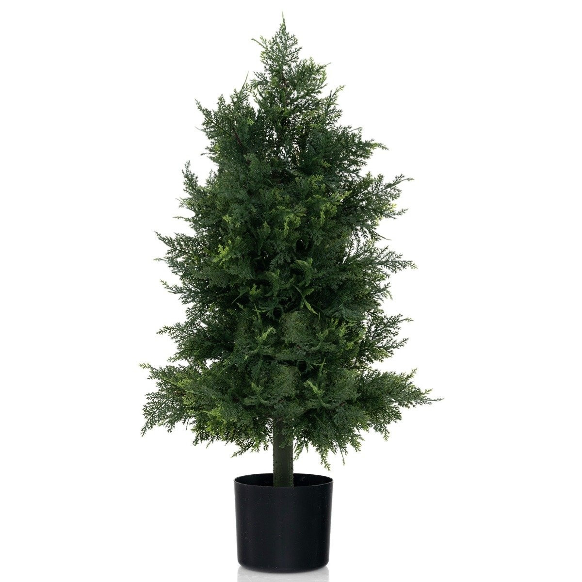 Artificial cedar topiary tree with pot & sun-resistant leaves pine ...