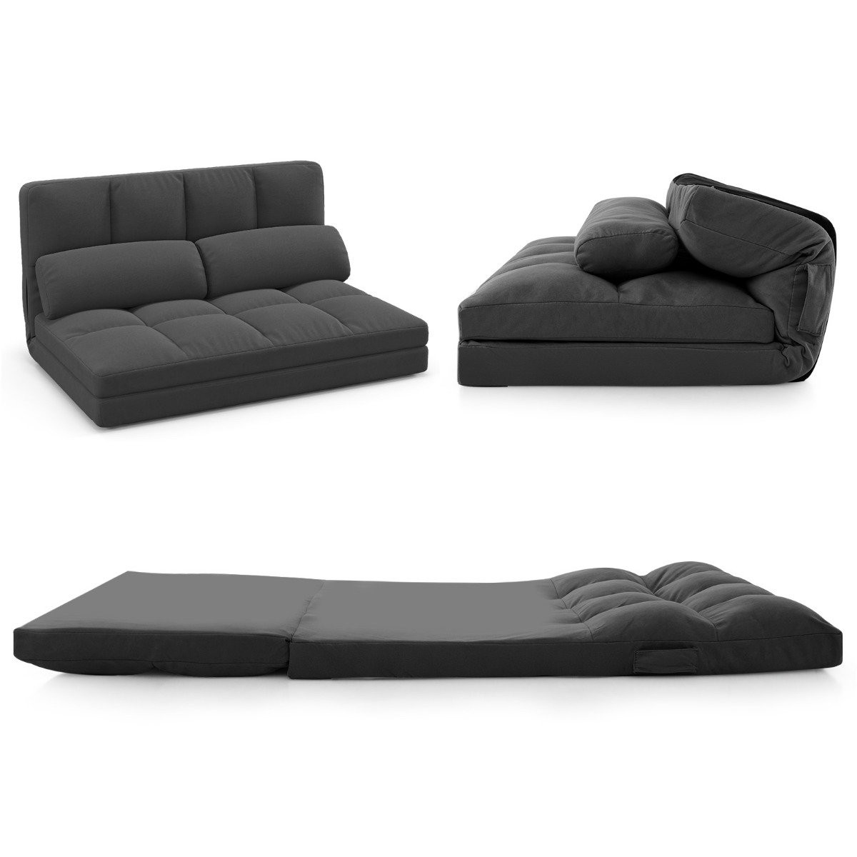 Folding floor sofa 3 in 1 sofa bed with sleeping function and adjus...