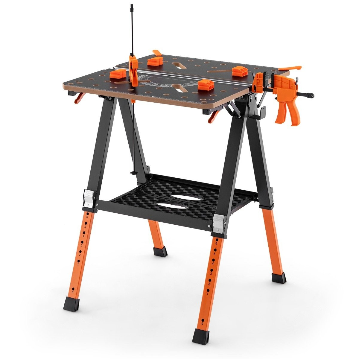 2 in 1 folding work table with 8 adjustable heights & work surface ...