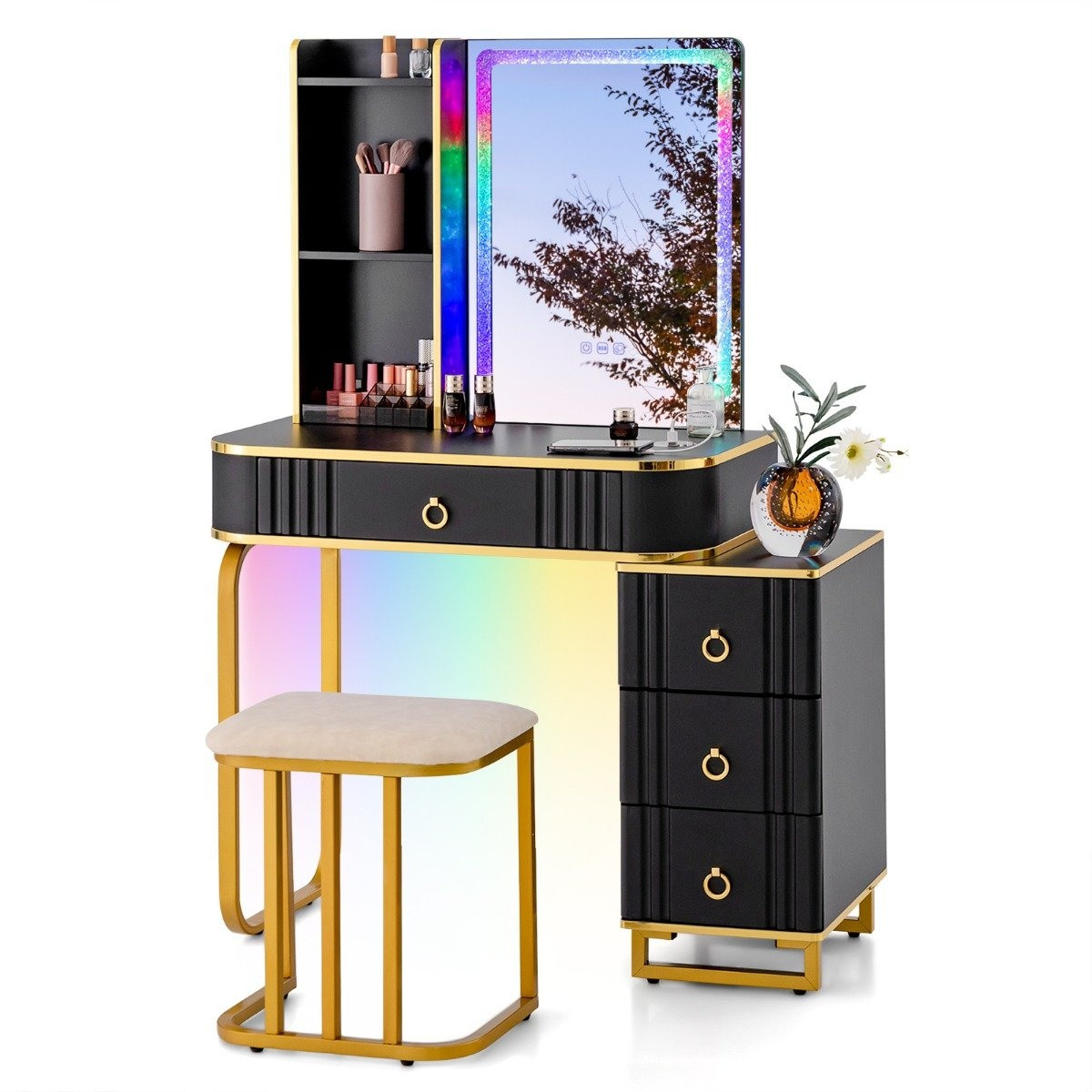 Dressing table with LED lighting Dressing table with 7 dynamic & 7 ...