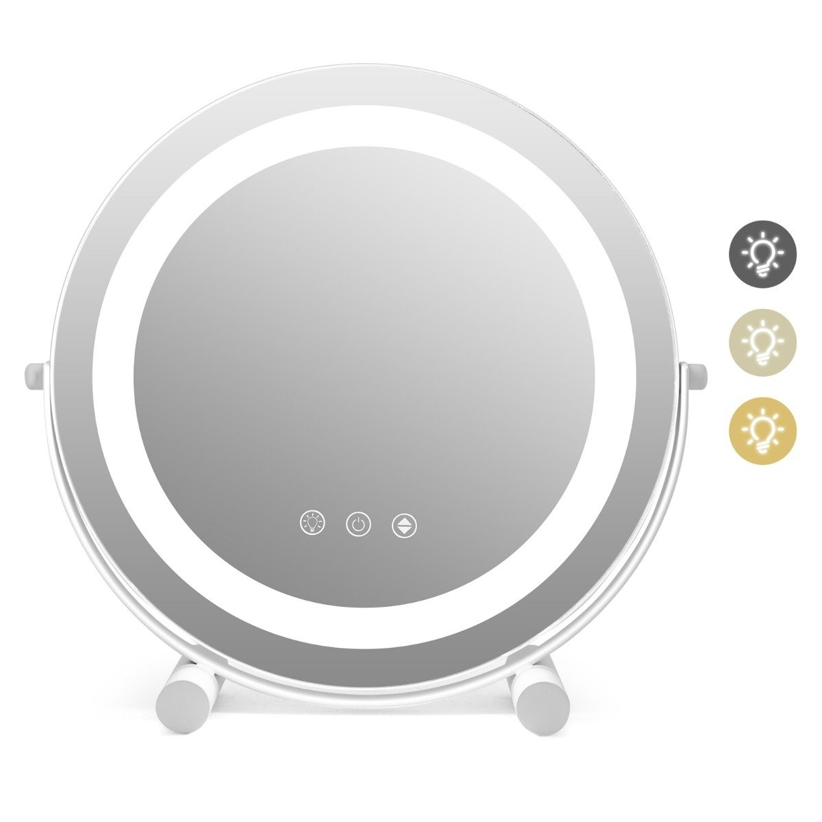 Ø 30 cm Dimmable cosmetic mirror with lighting & touch switch & mem...