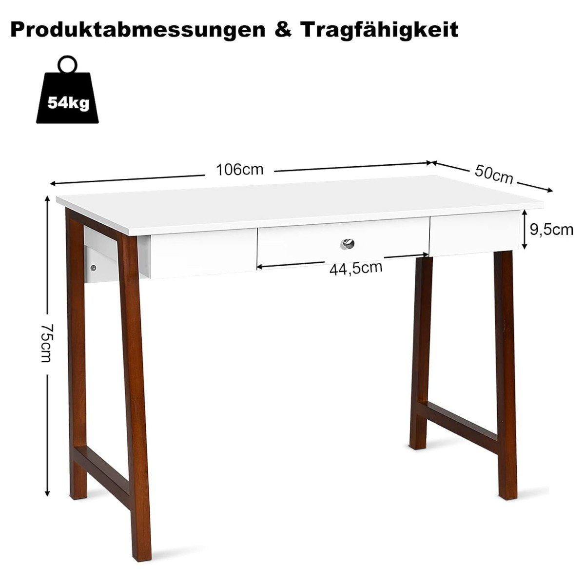 Desk with drawer, computer table, rubber table legs, dressing table...