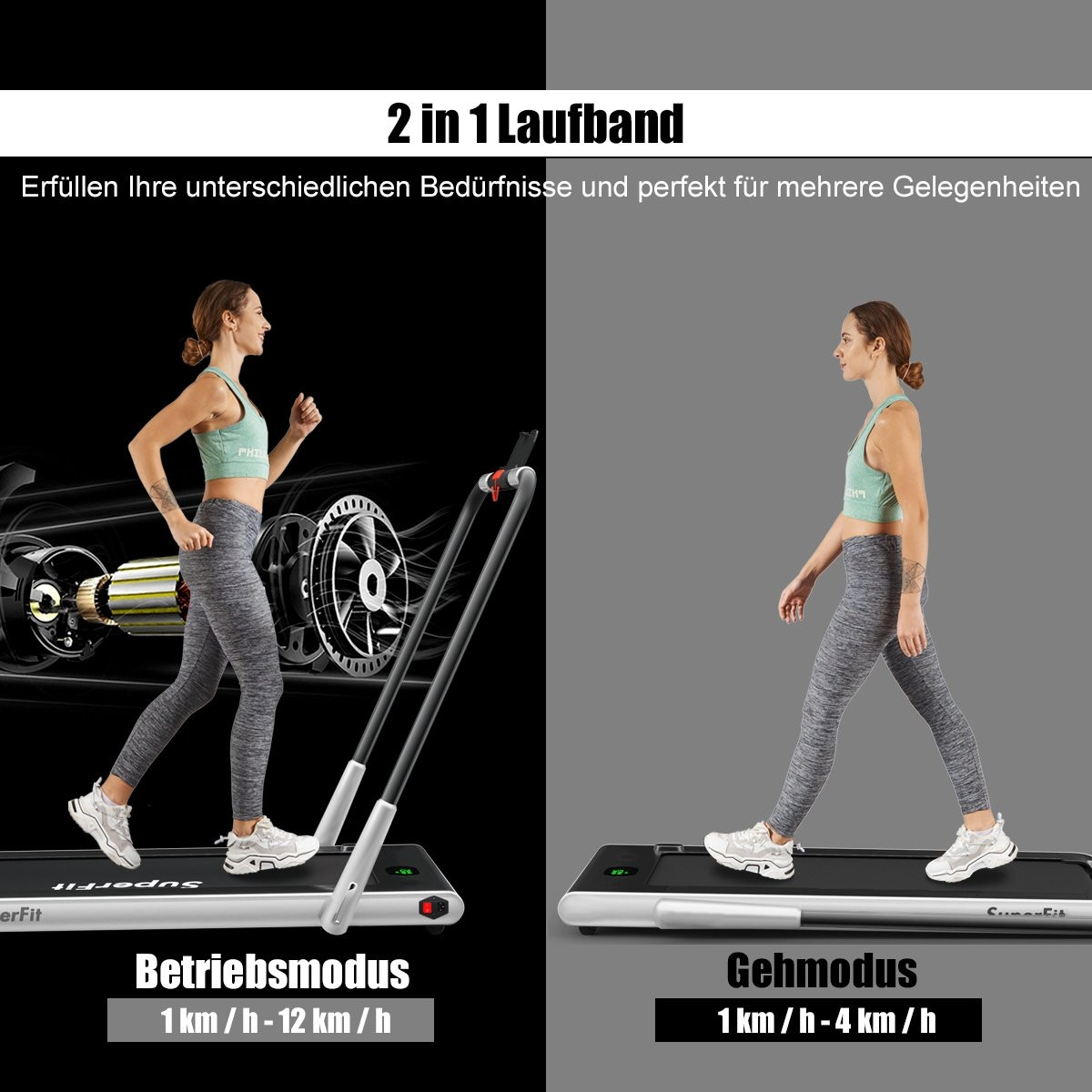 Electric treadmill adjustable speed remote control Bluetooth foldin...