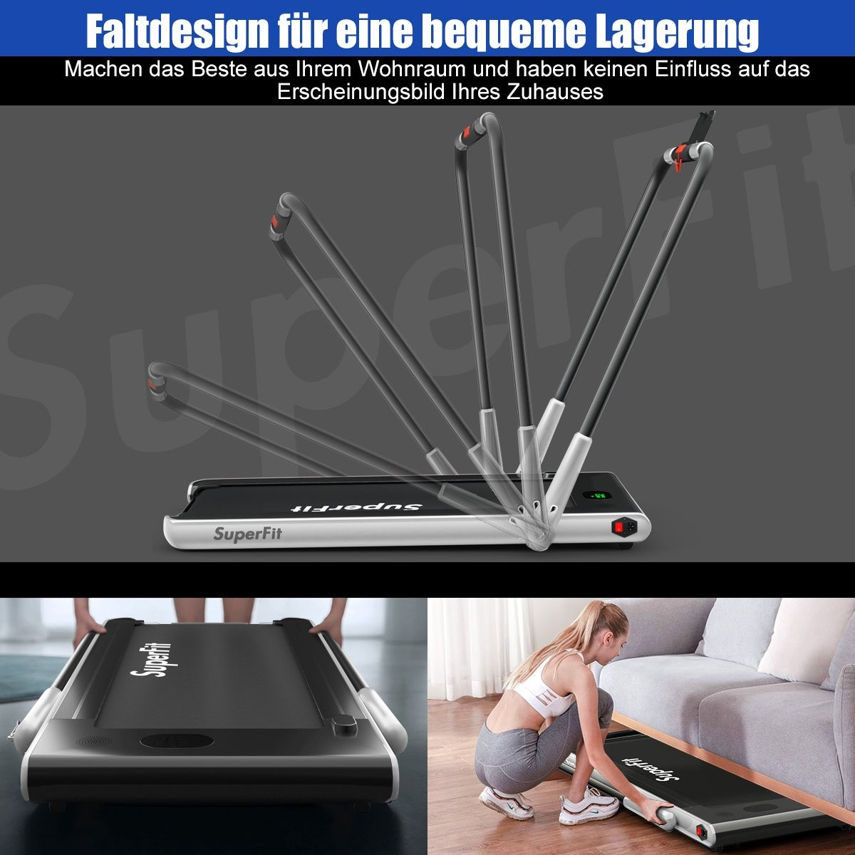 Electric treadmill adjustable speed remote control Bluetooth foldin...