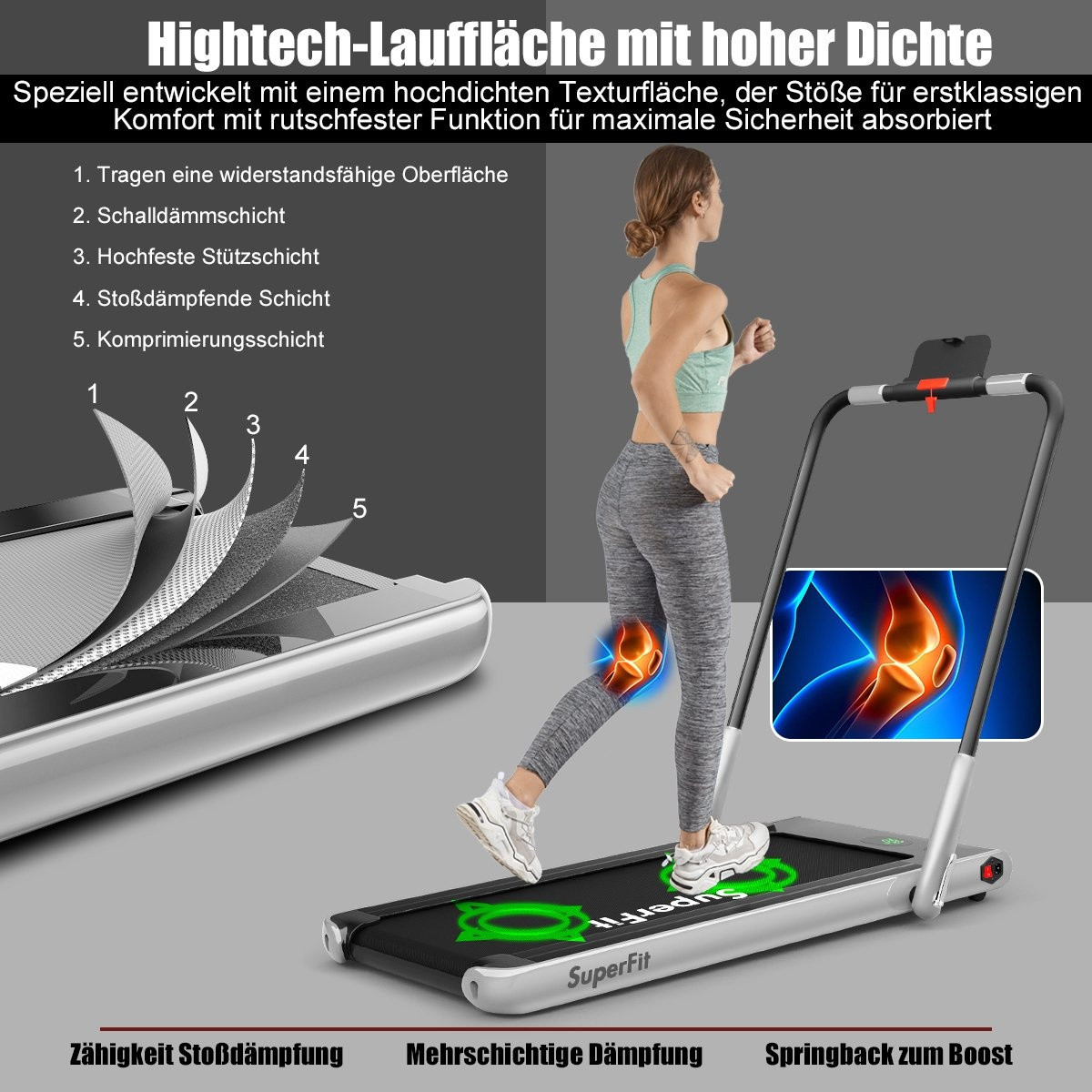Electric treadmill adjustable speed remote control Bluetooth foldin...