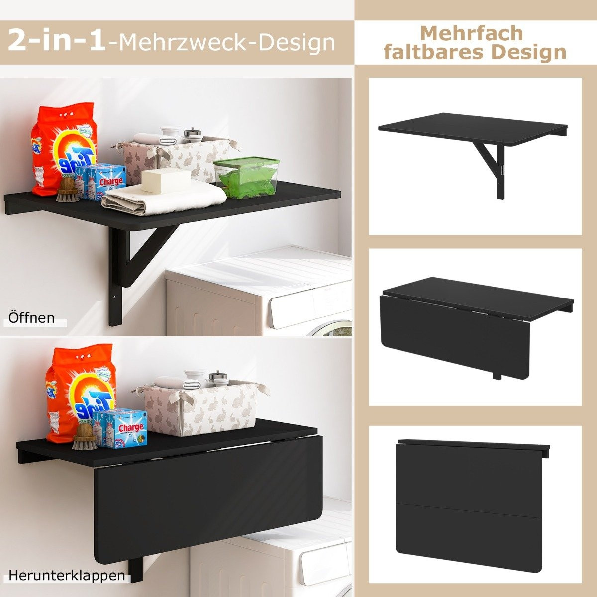 Wall Mounted Folding Table Space Saving Kitchen Table Folding Wall ...