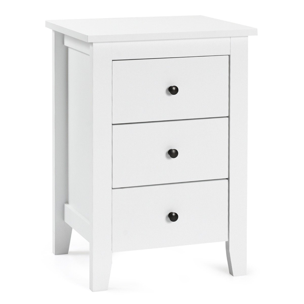 Bedside table with 3 drawers, large storage space and stable struct...