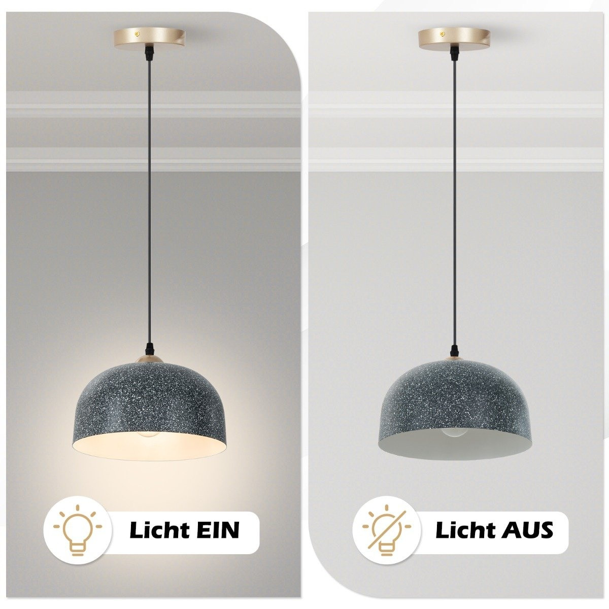 Ceiling light with adjustable hanging cable & E27 base pendant ligh...