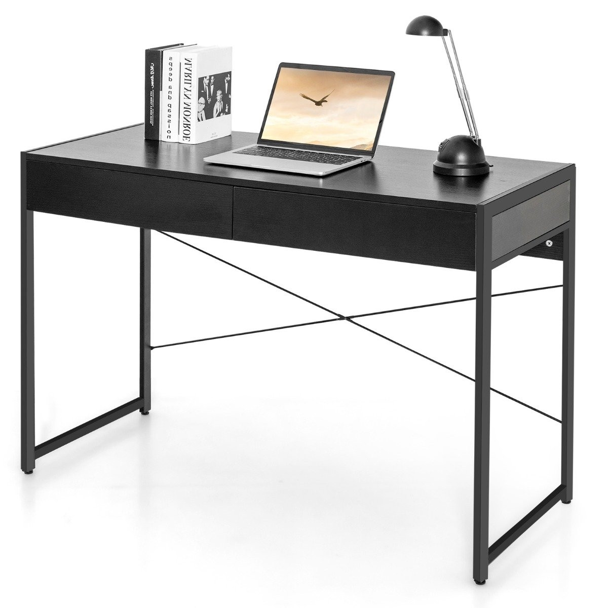 Desk computer table office table PC table work table with 2 drawers...