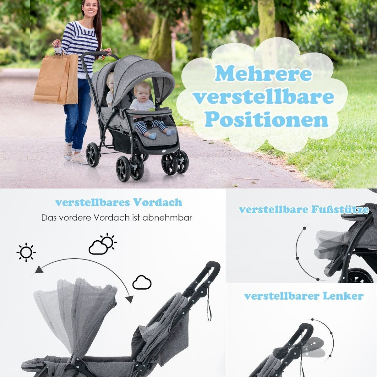 Sibling stroller foldable sibling stroller twin stroller twin bugg ...