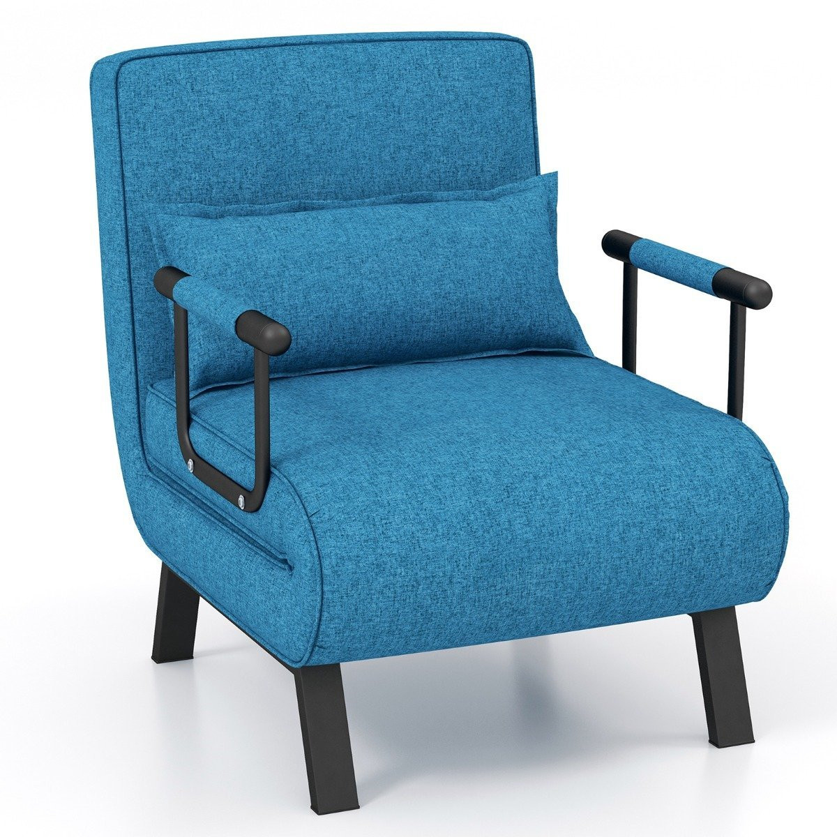 4 in 1 folding sofa bed with 5 level adjustable backrest blue