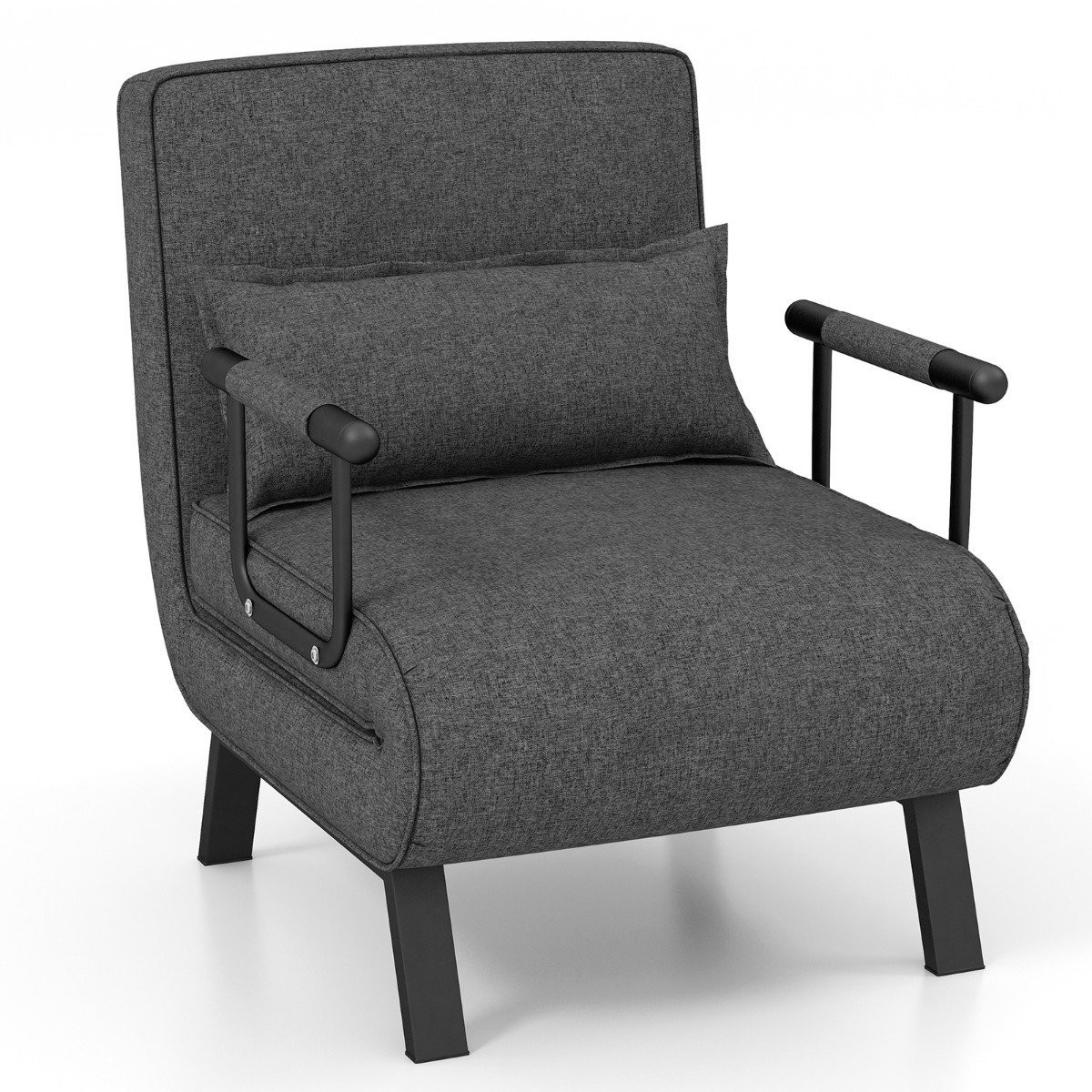 Sofá-cama Sofá-cama dobrável ajustável Sofá-cama com encosto cinza ...