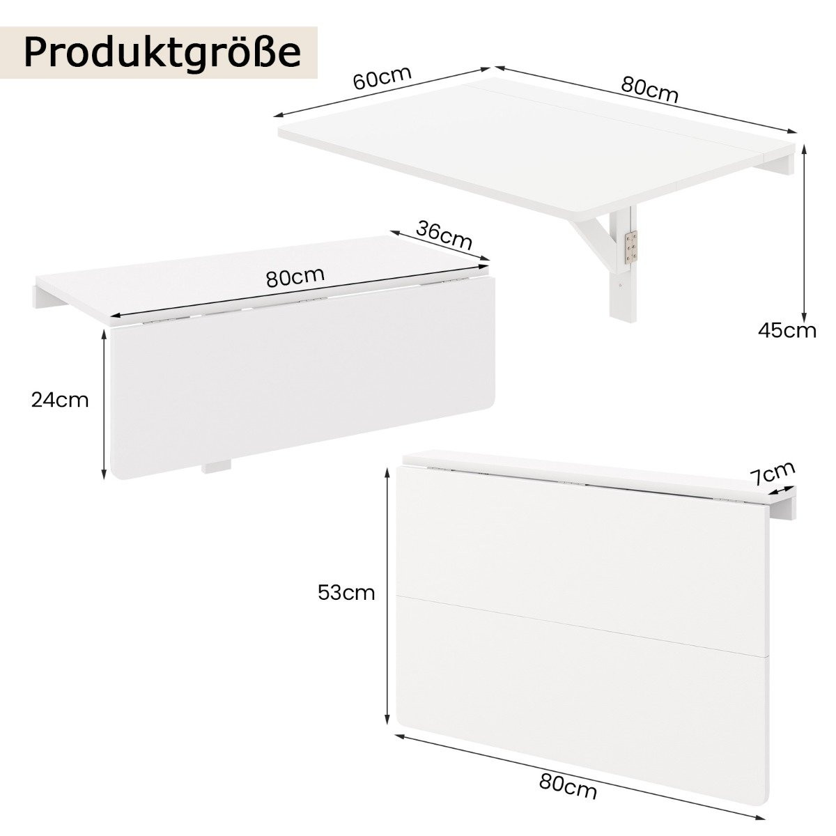 Wall-Mounted Folding Table Space Saving Kitchen Table Folding Wall ...