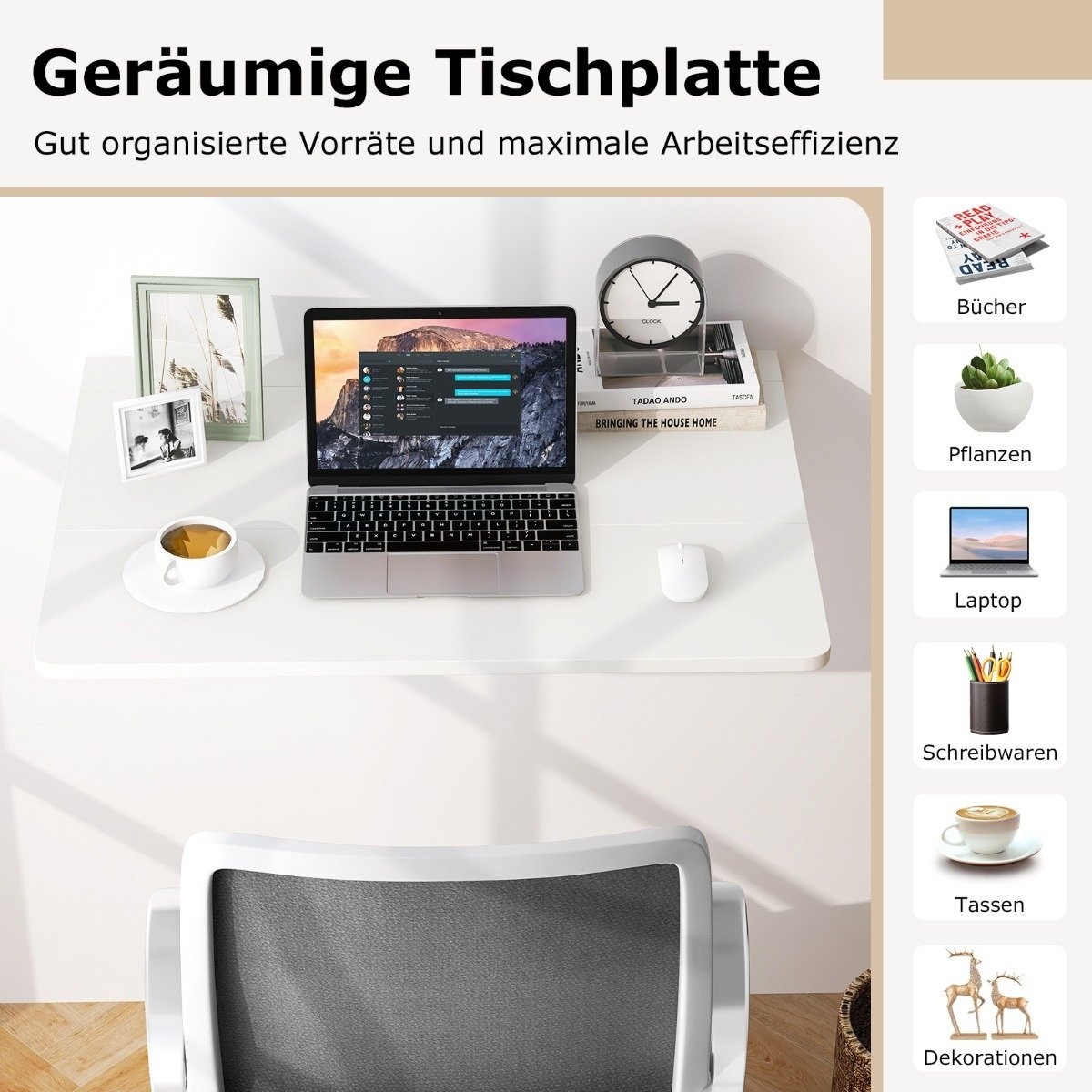 Wall-Mounted Folding Table Space Saving Kitchen Table Folding Wall ...