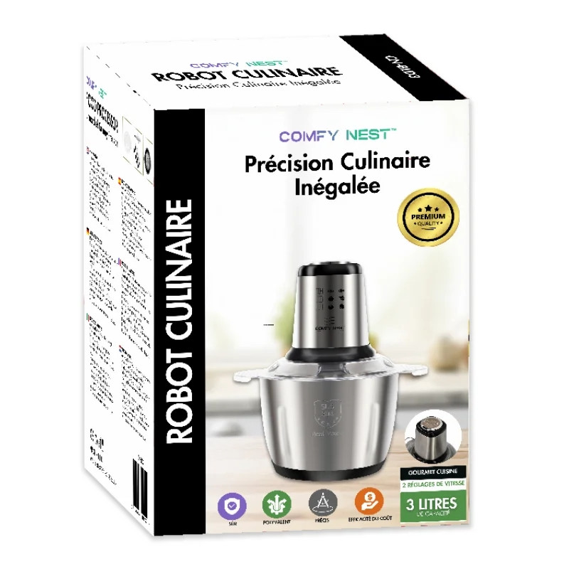 Comfy Nest CN-BLD3: 1000W Multi-Functional Food Processor - 3L