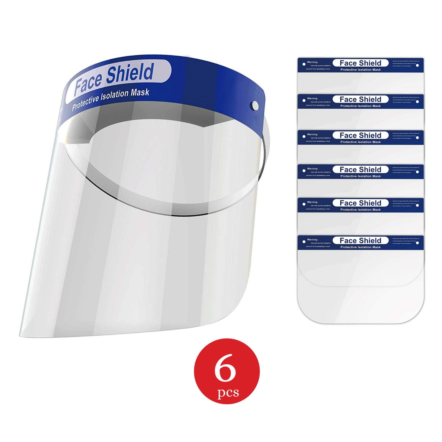 Face Shield Satz mit 6 Gesichtsschutzschildern