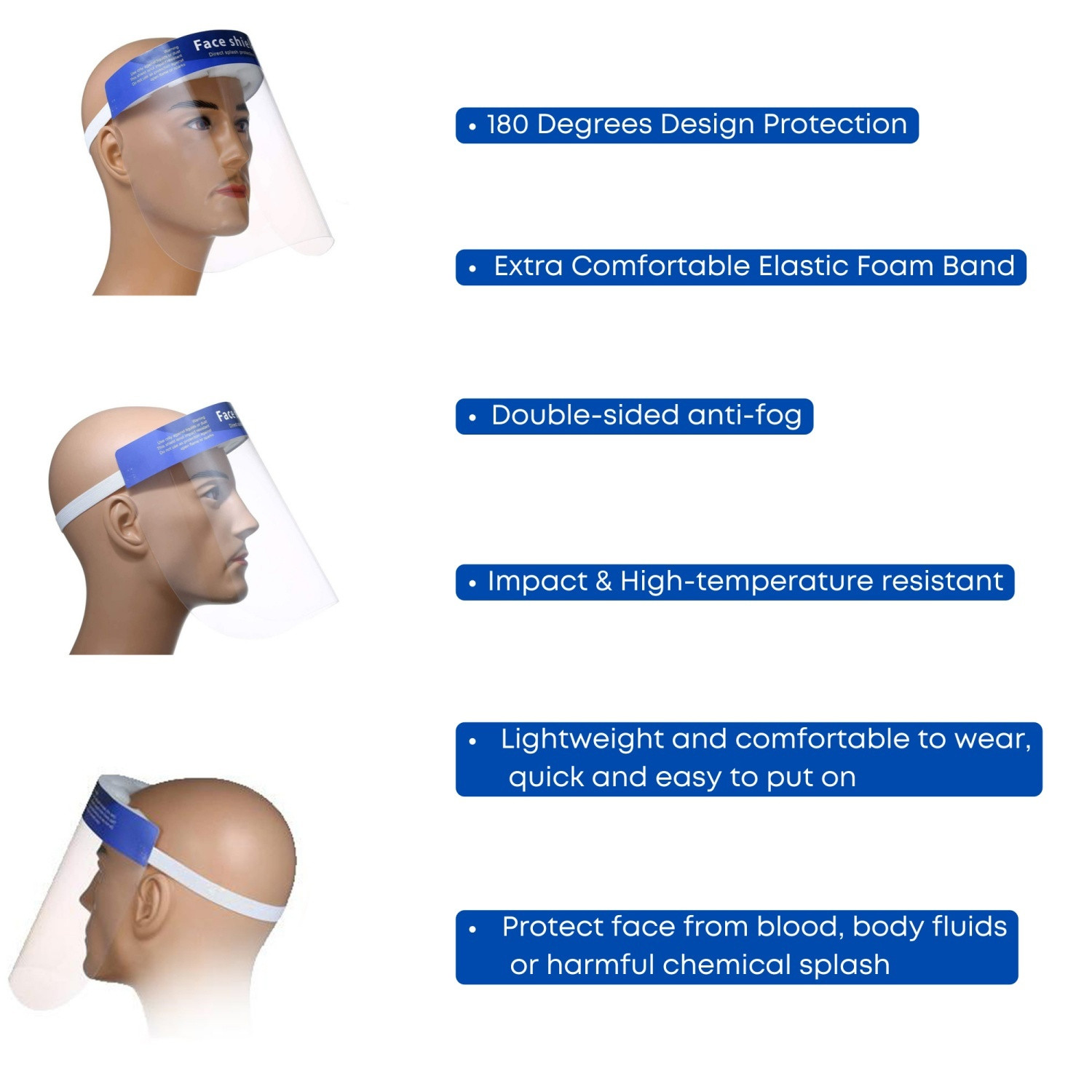 Face Shield Satz mit 6 Gesichtsschutzschildern