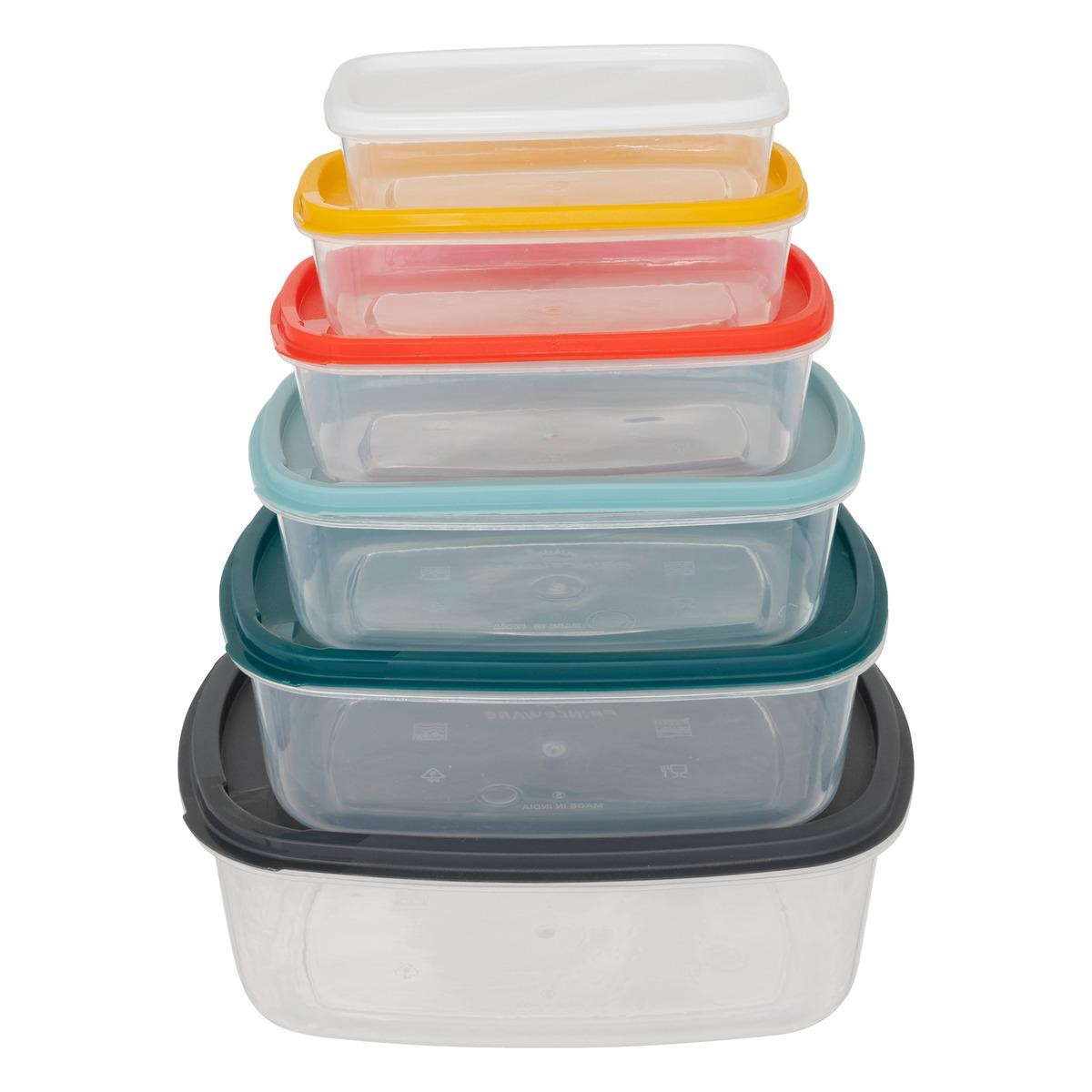 Colorful Storage Boxes in 6-Pack - Multicolored