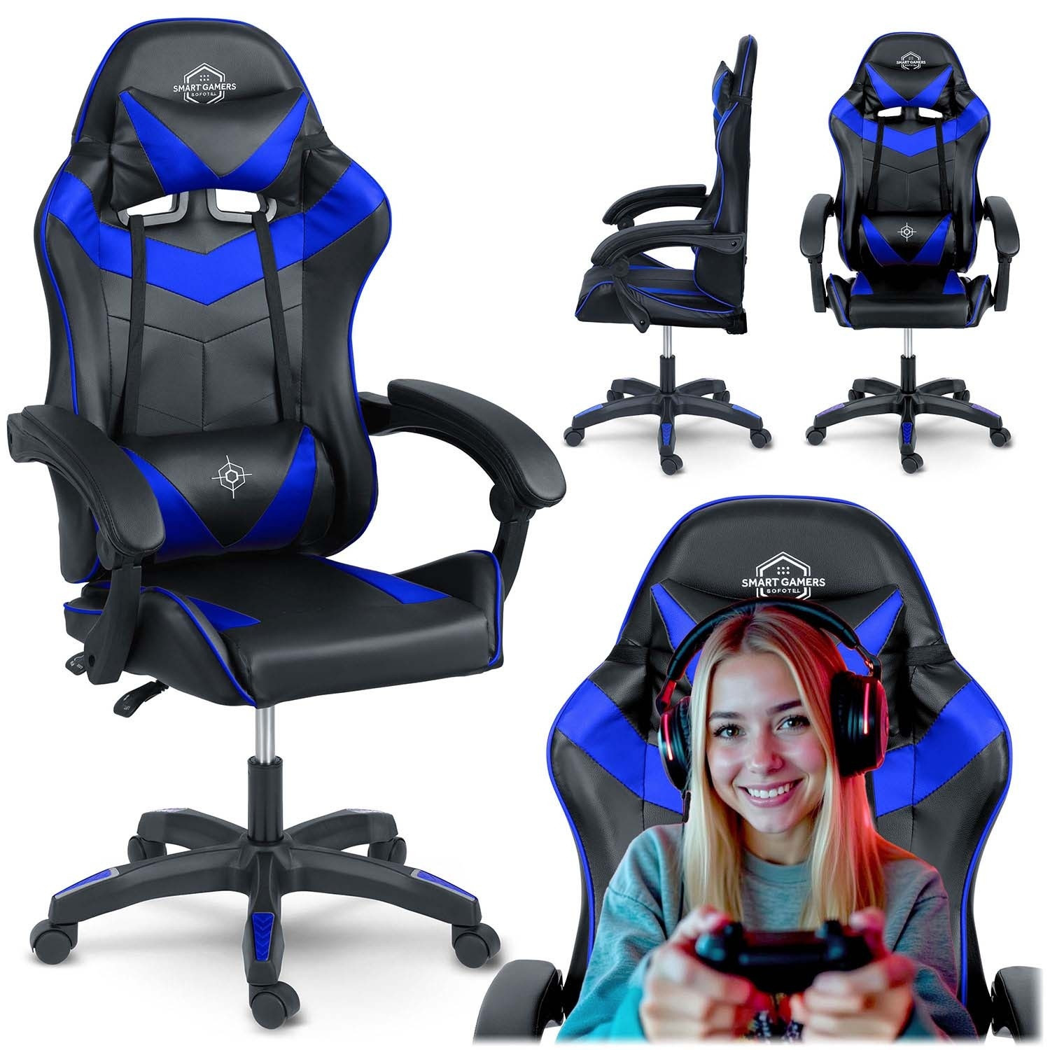 Sedia da gaming Sofotel Draknor nera e blu