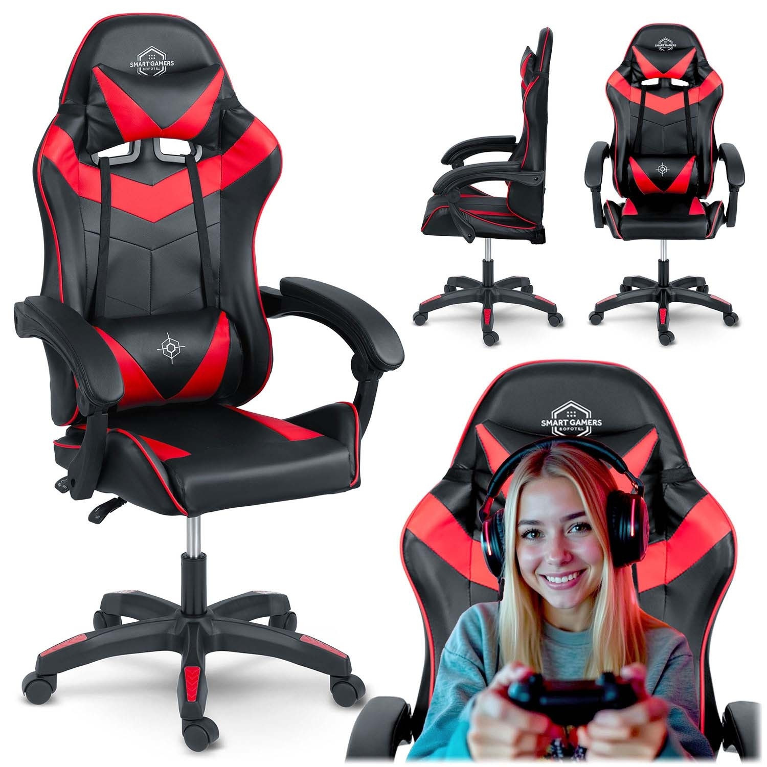 Sedia da gaming Sofotel Draknor nera e rossa