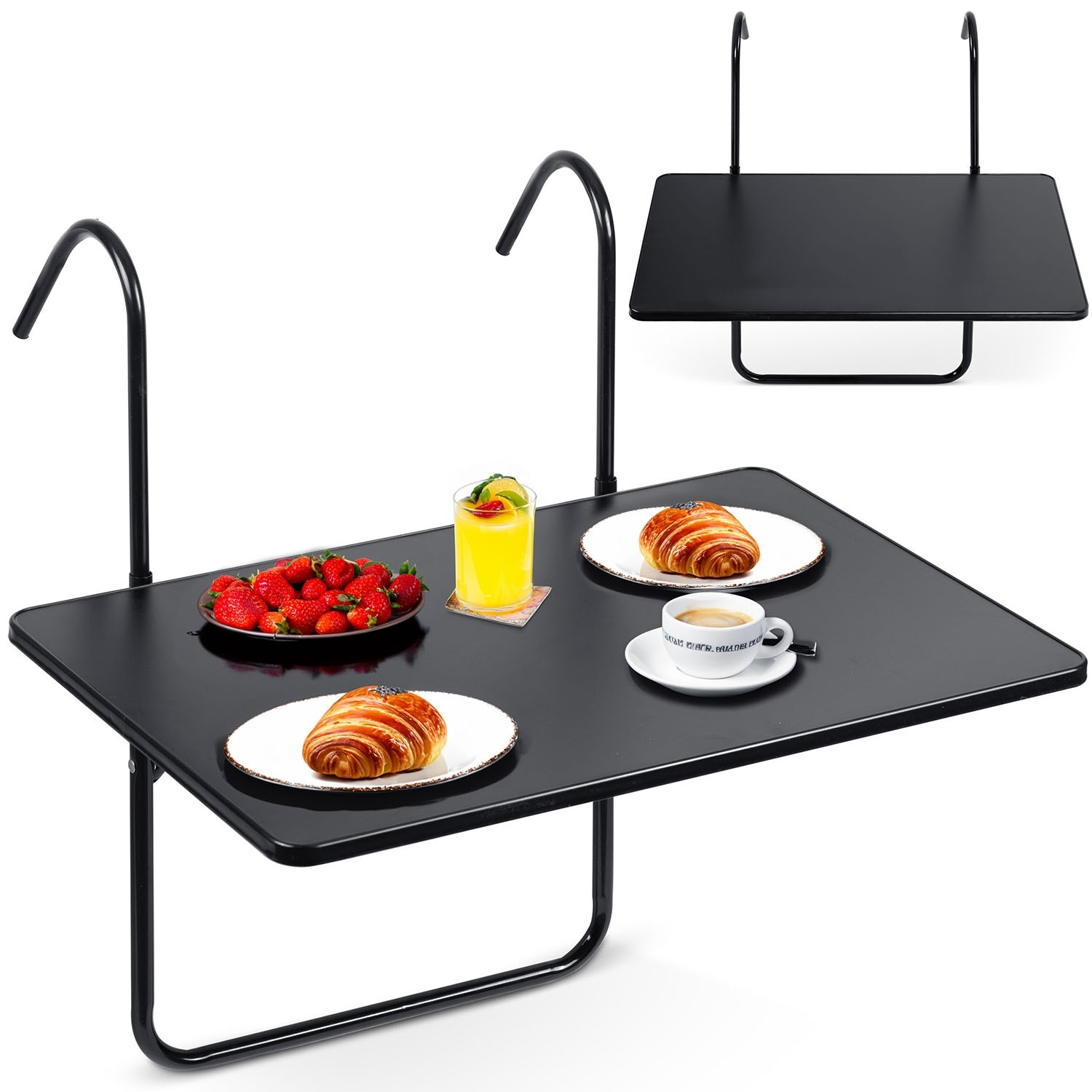 Table de balcon durable pliable 60x43cm Sofotel SO-982 noire