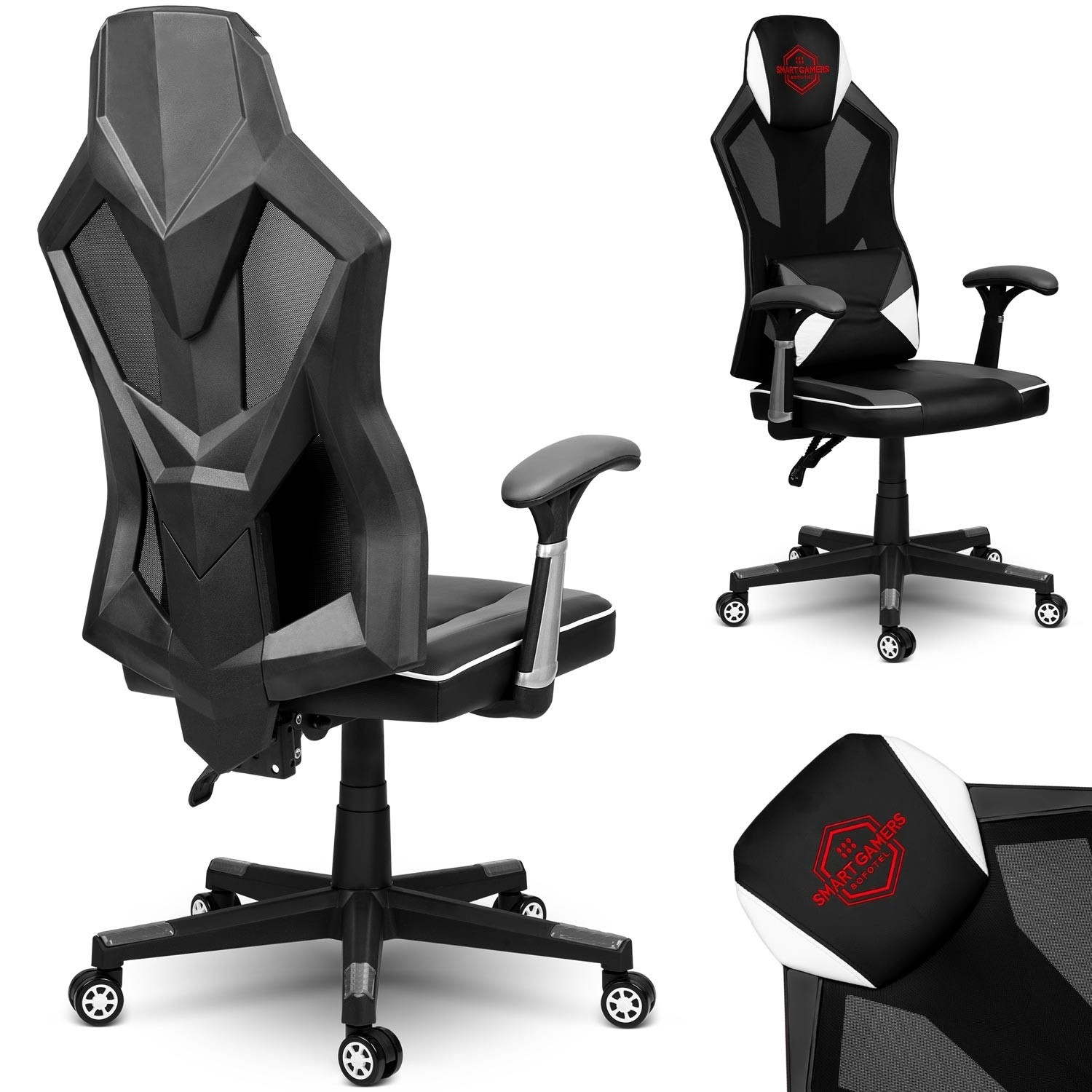 Sedia da gaming Shiro nera e bianca