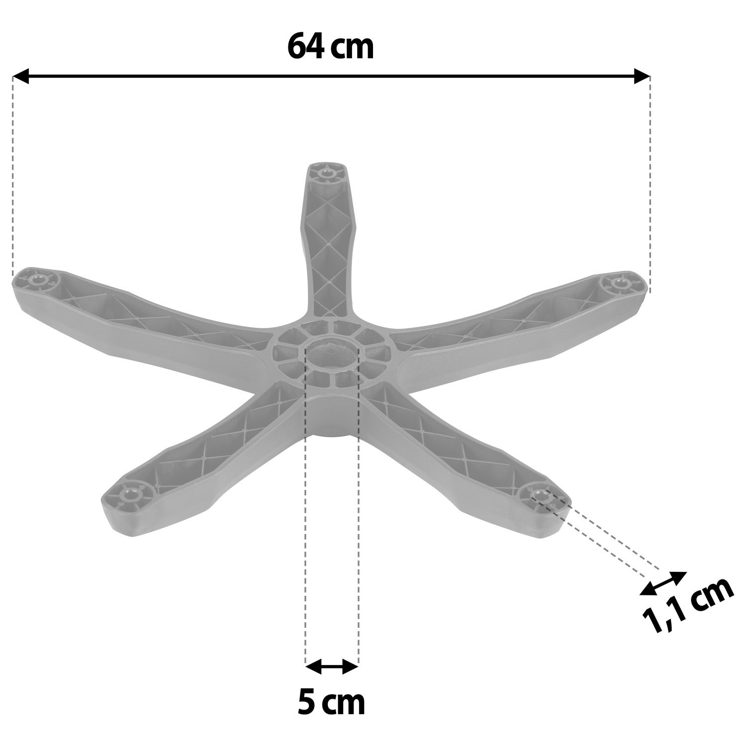 Base per poltrona 320mm nera e rossa