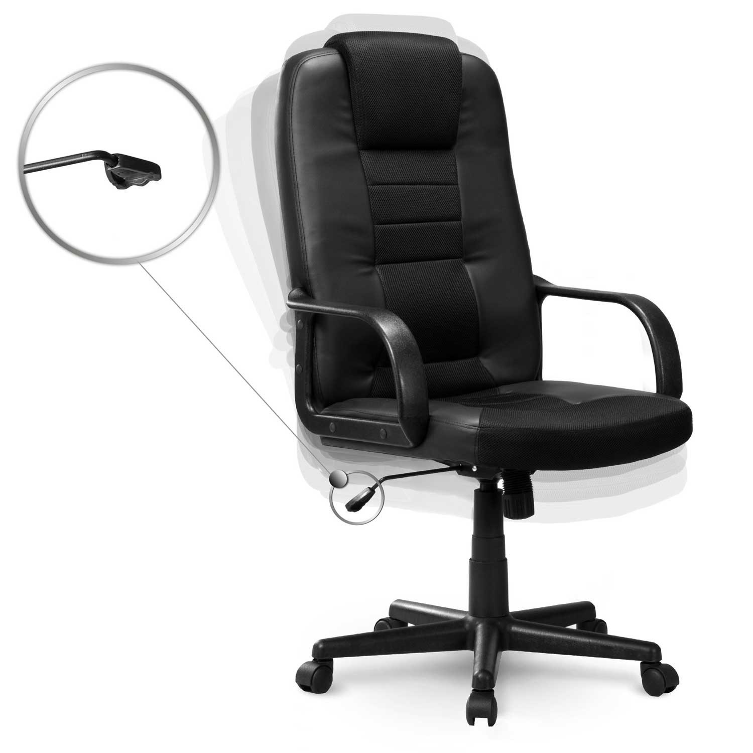 Poltrona de couro micro-malha Sofotel 518B preta