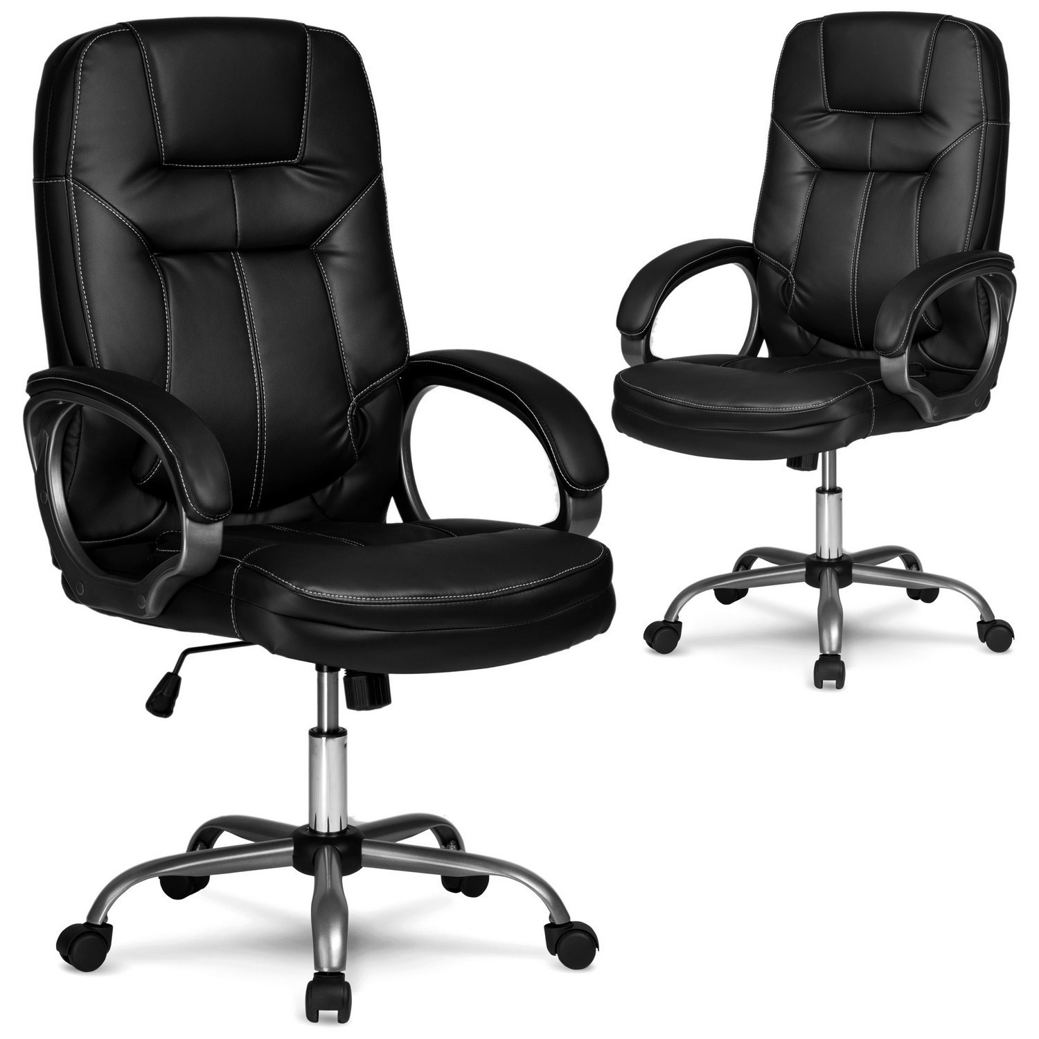 Sedia da ufficio Sofotel 355 in pelle nera