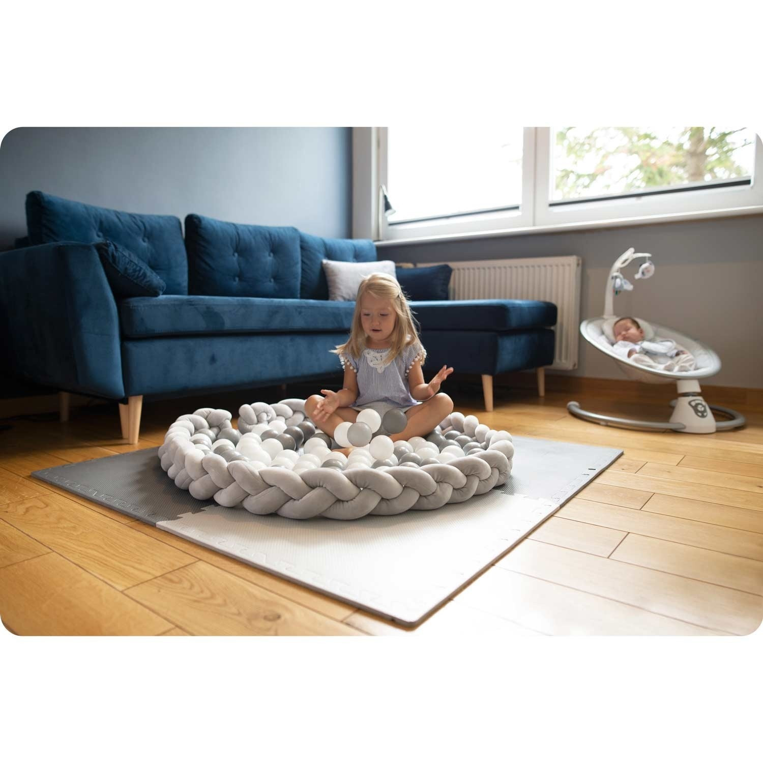 Ricokids 3m crib wrap - gray