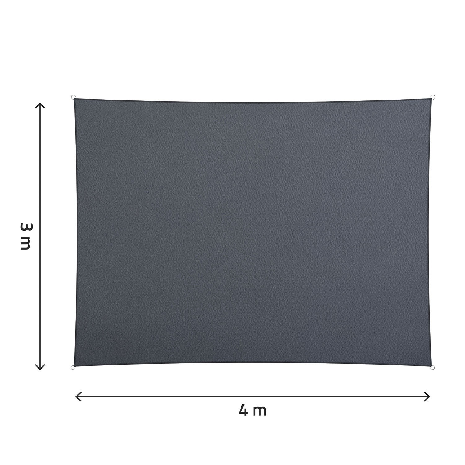 Rectangular shade sail 3x4m Plonos PL-885 gray