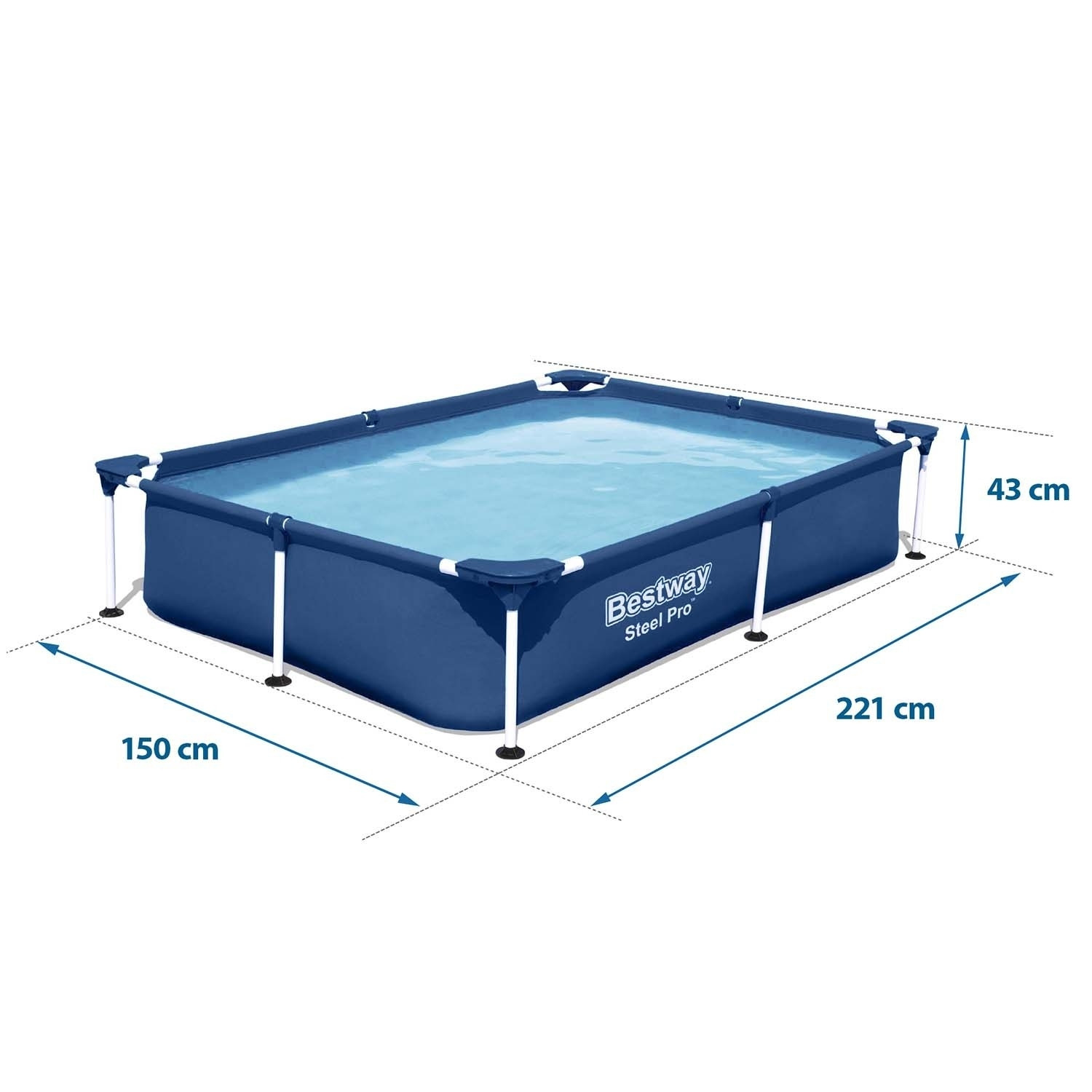 Rectangular frame pool 221x150x43 cm Bestway 56401N