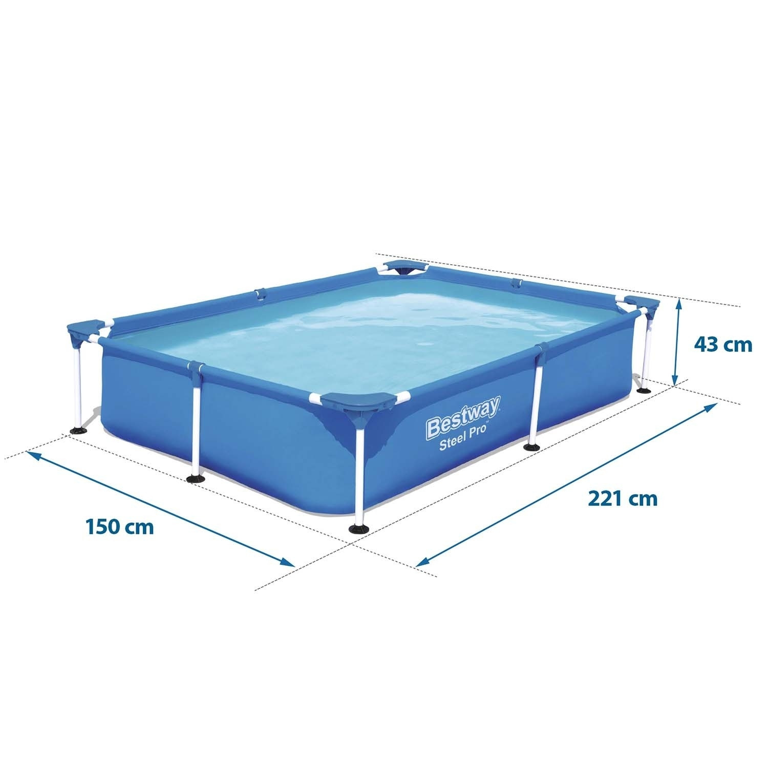 Rectangular frame pool 221x150x43 cm 16in1 Bestway 56401
