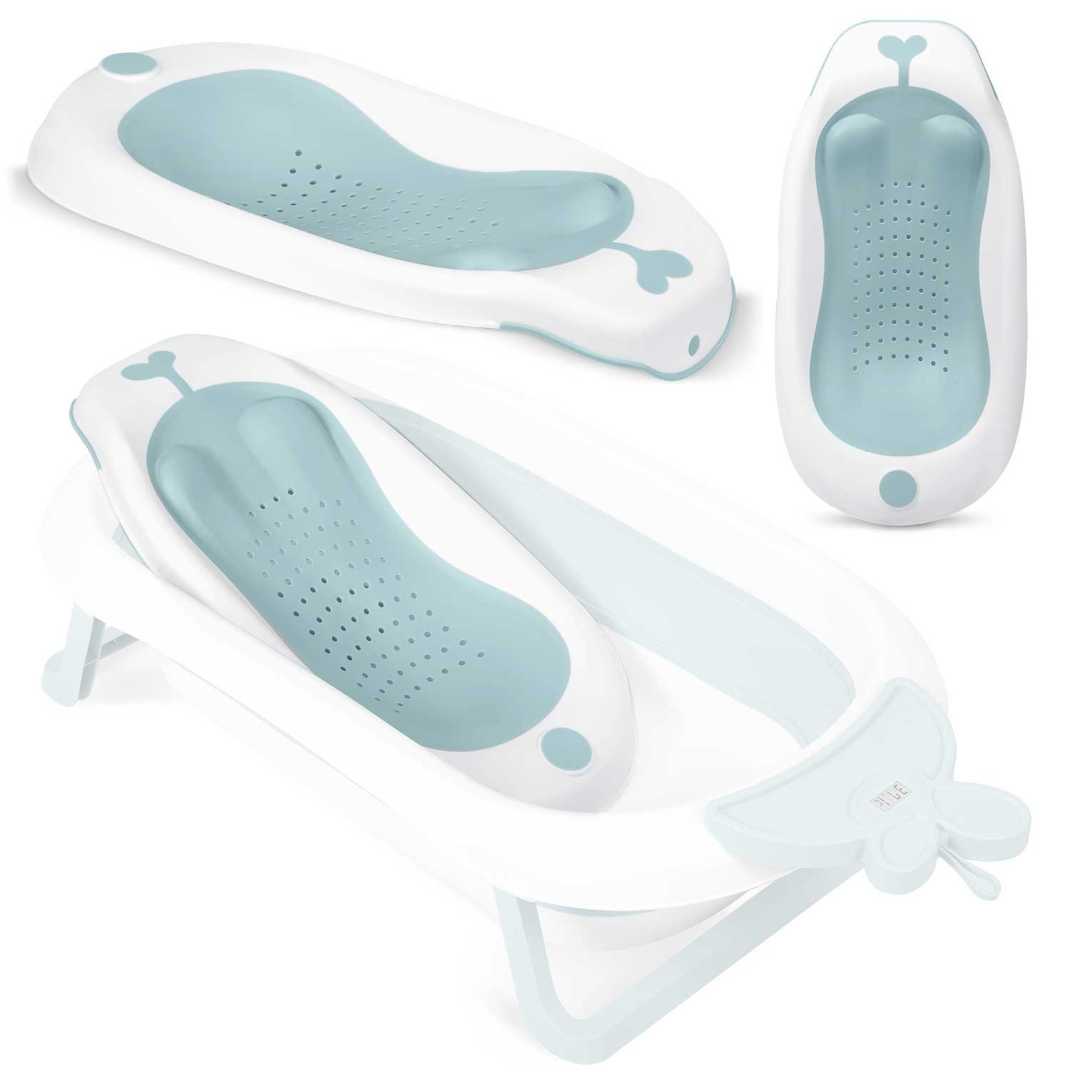Insert de support de bain bébé Ricokids blanc-bleu