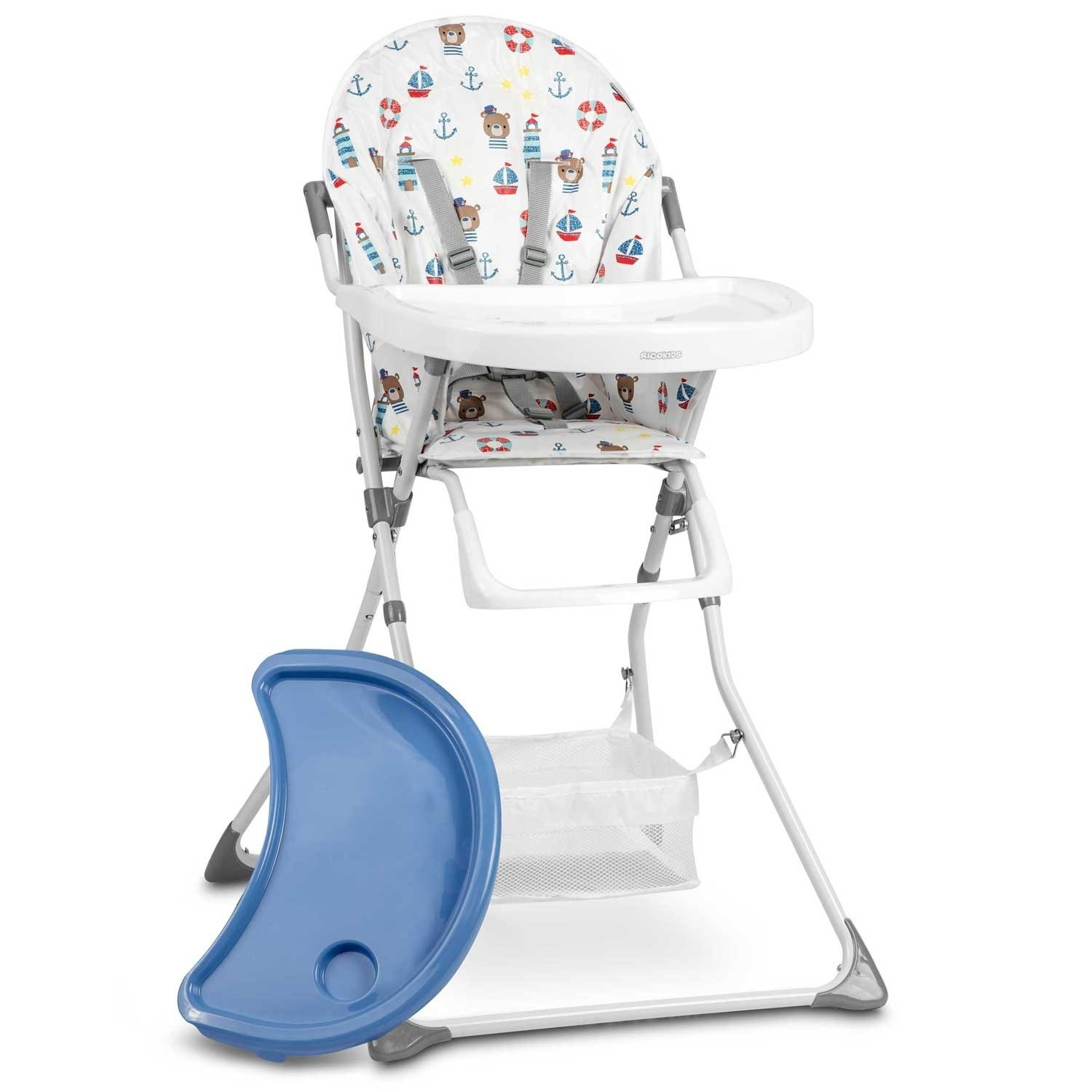 Seggiolone Eldo bianco e blu