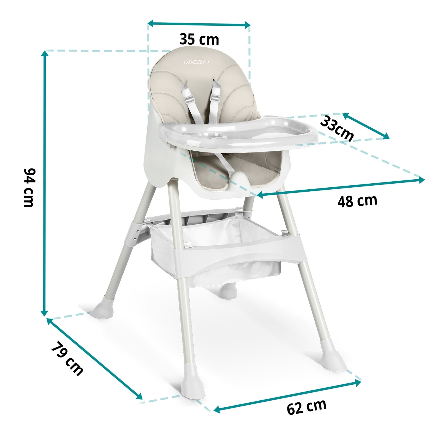 Kinderstuhl mit Tisch Milo - grau