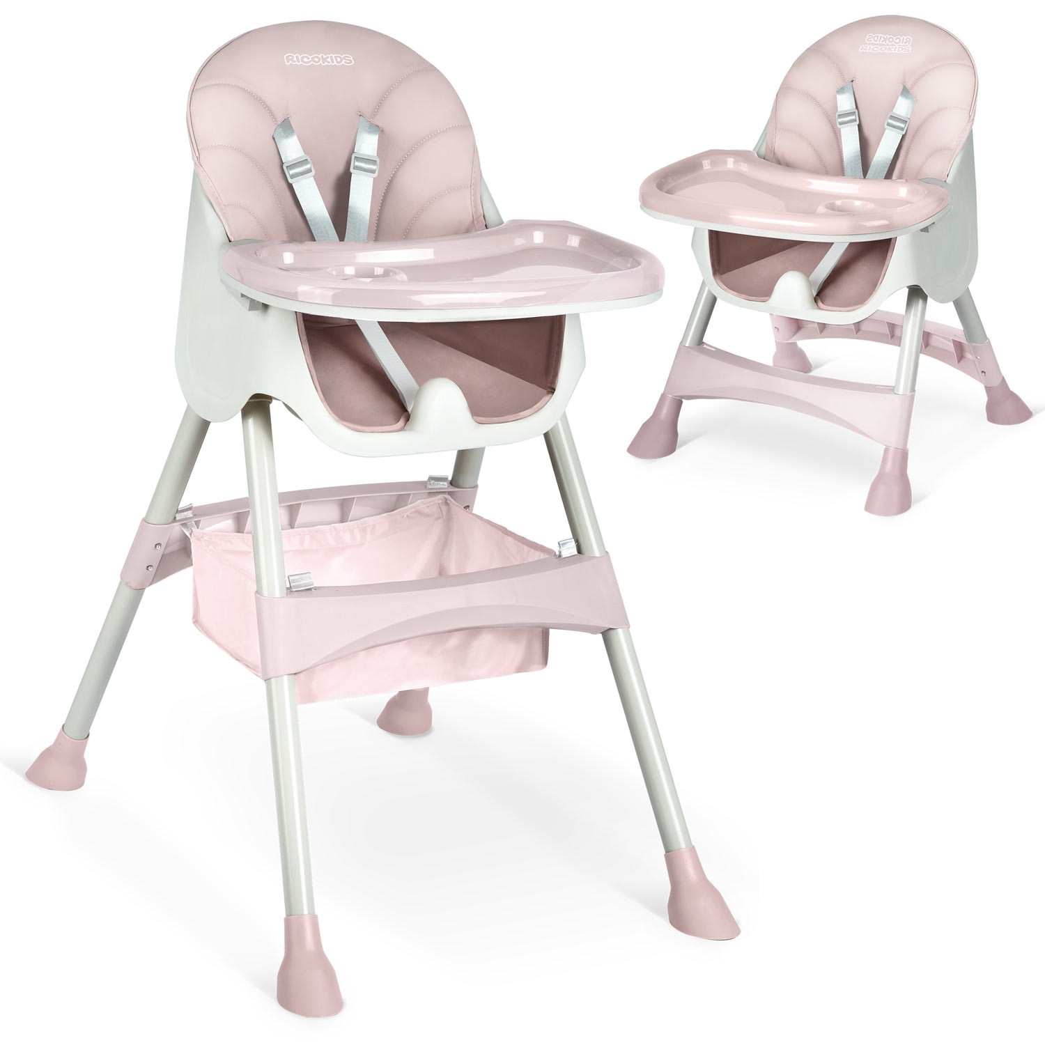 Silla de Comedor Rosa con Mesa para Bebé - Milo