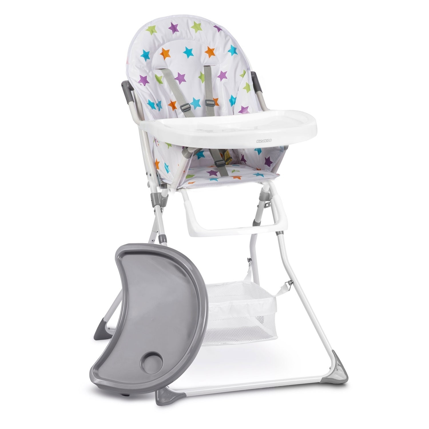 Dining chair Eldo white and gray with star pattern