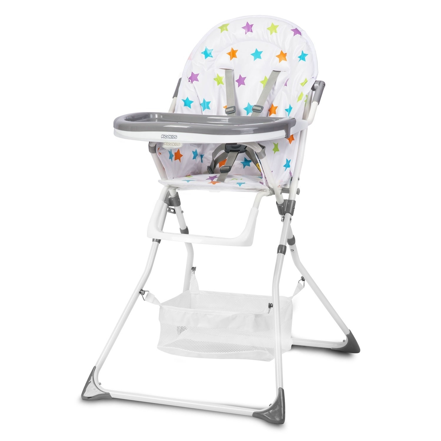 Dining chair Eldo white and gray with star pattern