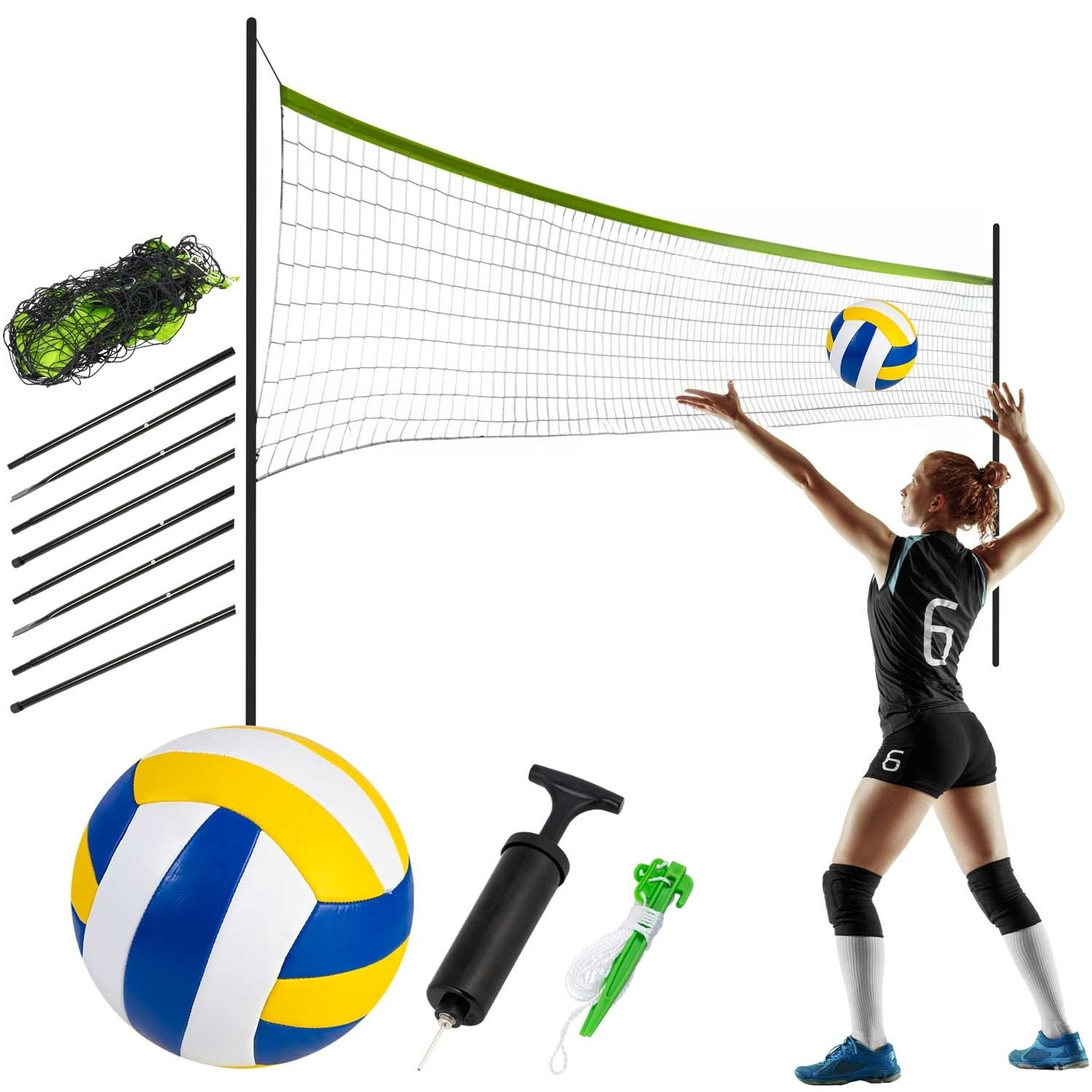 Rete e supporto per pallavolo e badminton, 570 cm