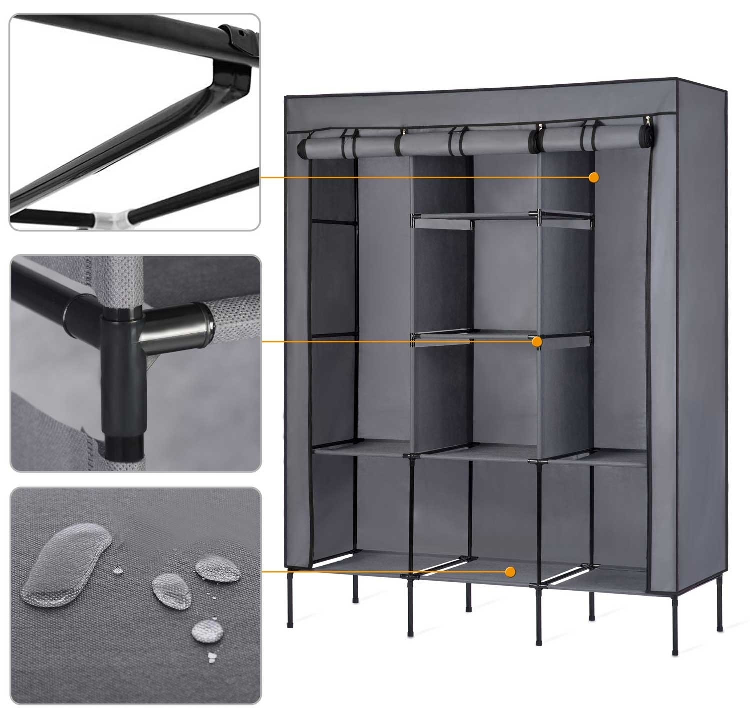 Textilgarderobe Massido - Graphit
