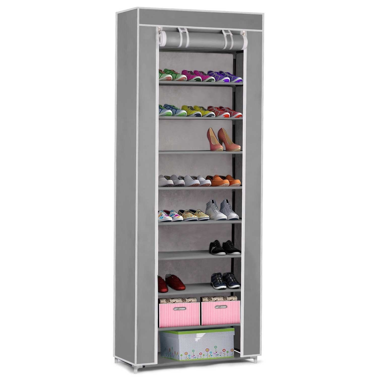Textilschuhschrank Massido - Grau