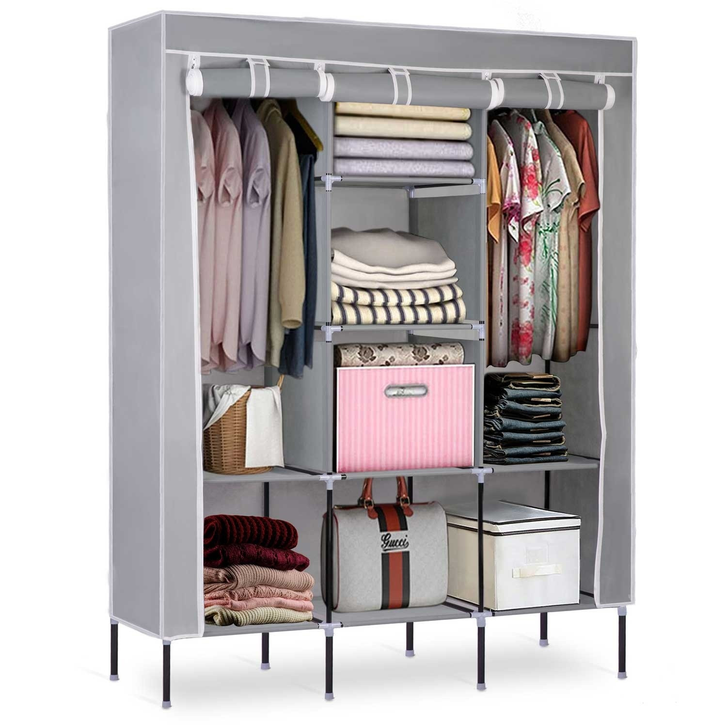 Textilgarderobe Massido - Grau