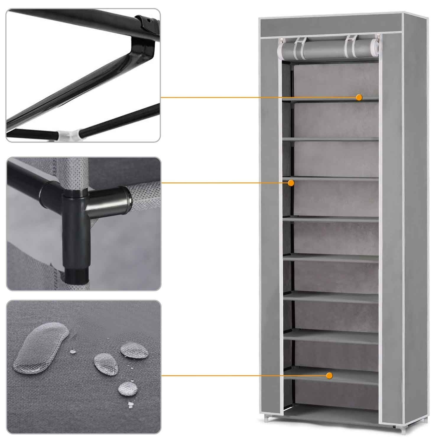 Textilschuhschrank Massido - Grau