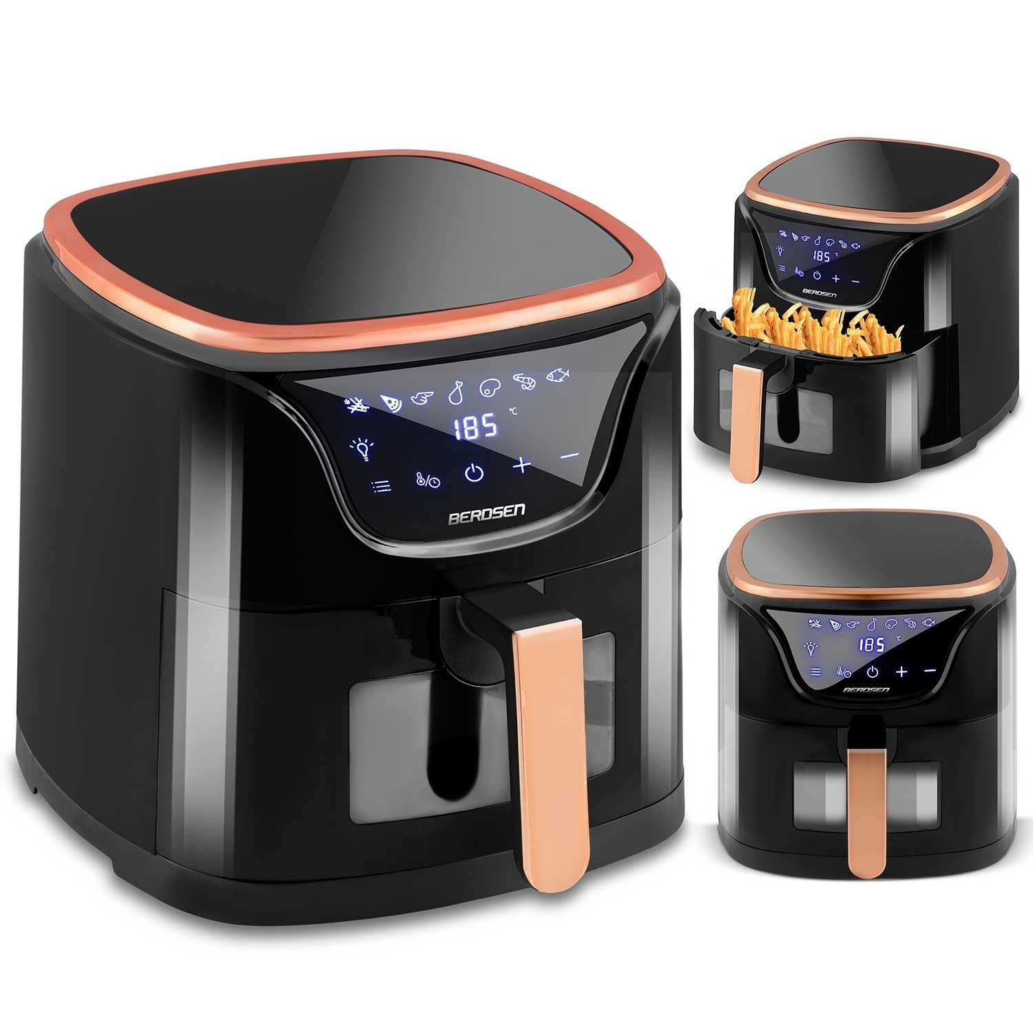 Friteuse sans graisse noire et dorée BD-652