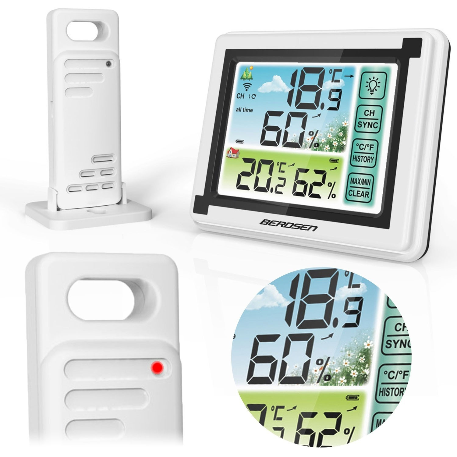 Weiße Wetterstation mit Display BD-900
