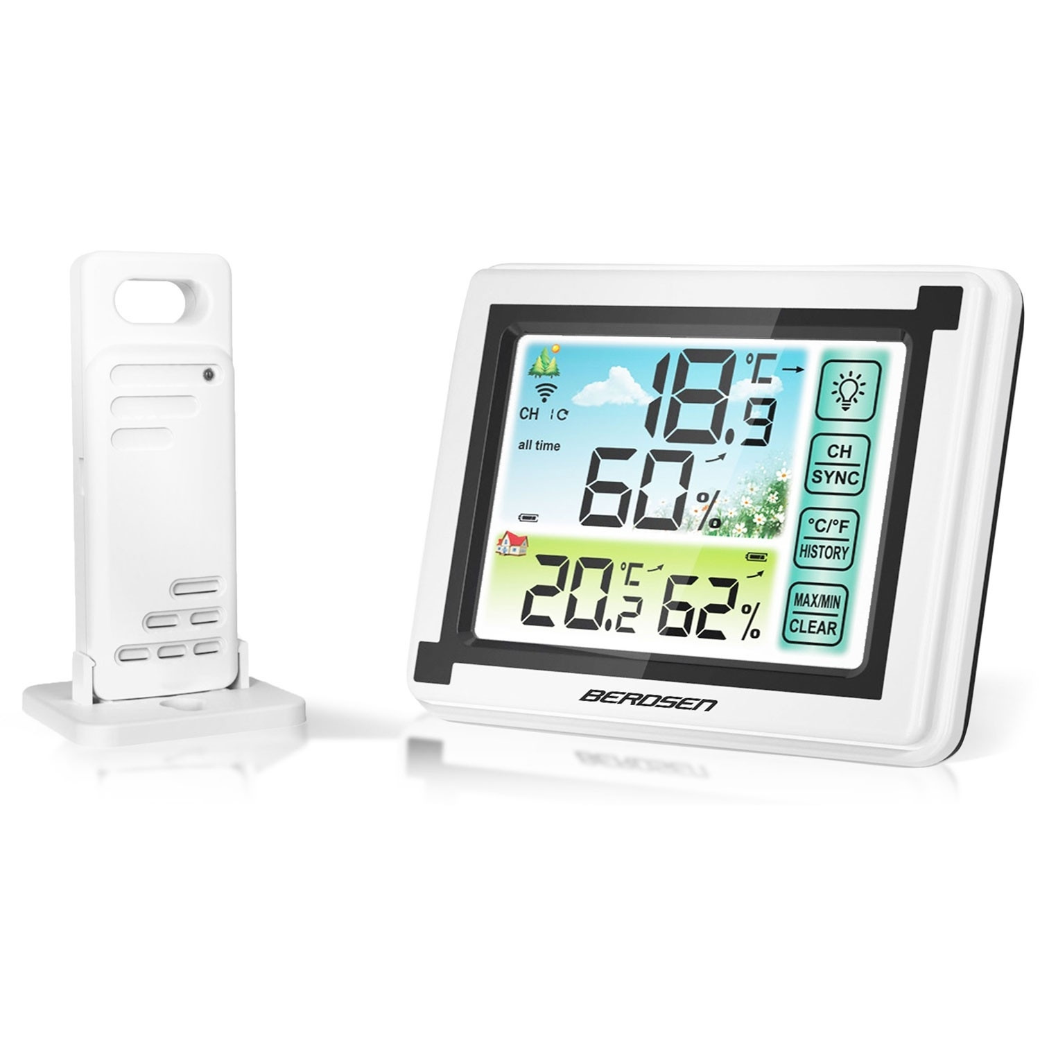 Weiße Wetterstation mit Display BD-900