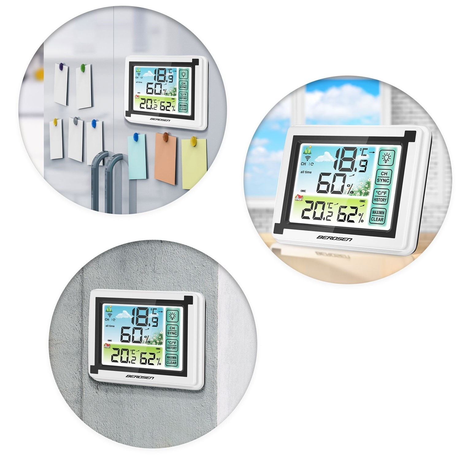 Weiße Wetterstation mit Display BD-900